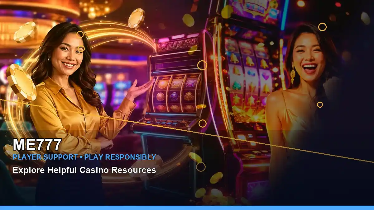 ME777 gold-themed jackpot slot artwork with a mobile-friendly layout